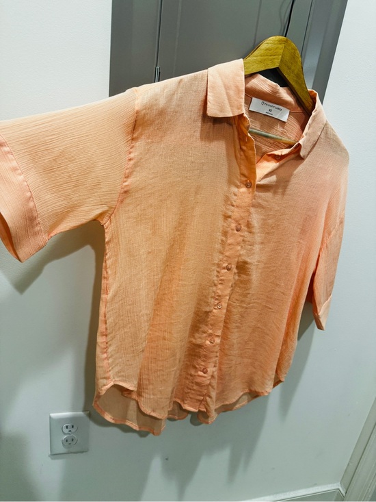 Primark Dresses & Skirts - Primark Peach-Blend Short Sleeve Button Shirt